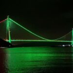 Fatih Sultan Mehmet Köprüsü Scalioza'ya dikkat çekmek için yeşil renkte aydınlandı